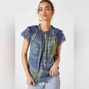 NWT Anthropologie Current Air Bandana Printed Top